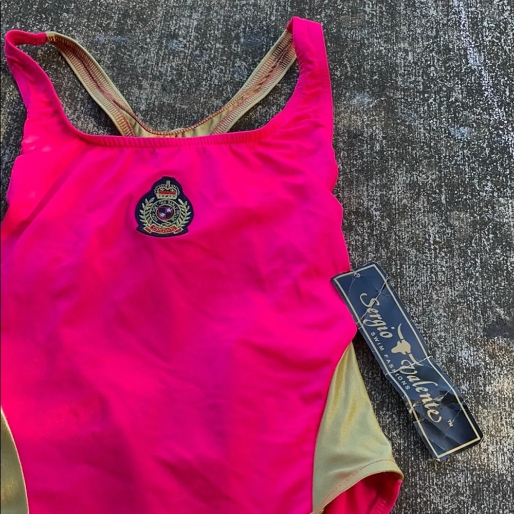 NWT vintage deadstock Sergio Valente pink one piece swimsuit